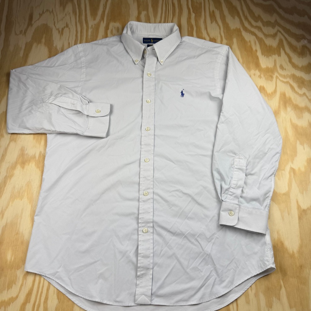 Polo Ralph Lauren Mens Large Classic Fit Performance Button Down Shirt Gray
